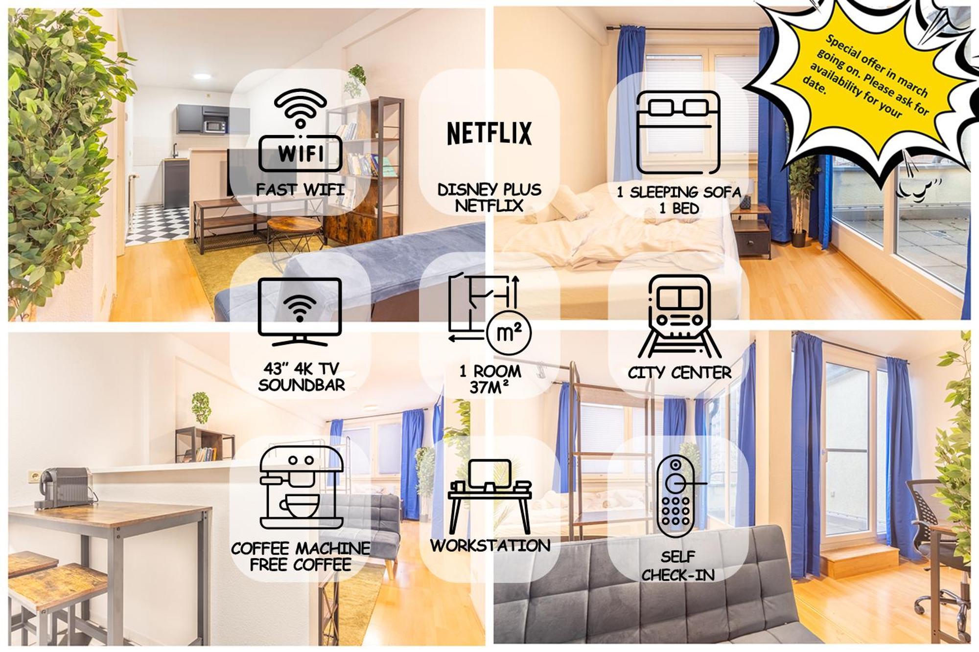 Balkon, 4K Tv, Kaffee, Netflix Apartment Bad Durrenberg Luaran gambar